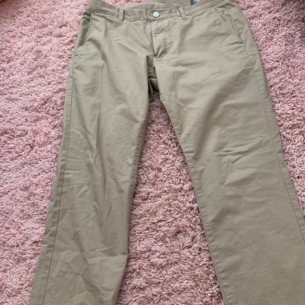 Khaki Color Bonobos Pants, Slim Fit, Size 34/30